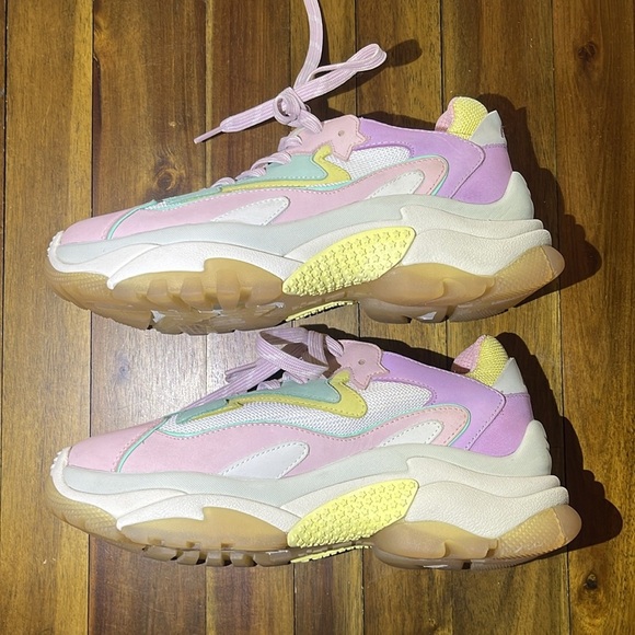 ASH Addict Pastel chunky Sneakers Pink Yellow Mint - Picture 9 of 12